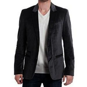 GUESS $148 MENS RUSH VELVETEEN BLAZER BLACK XS